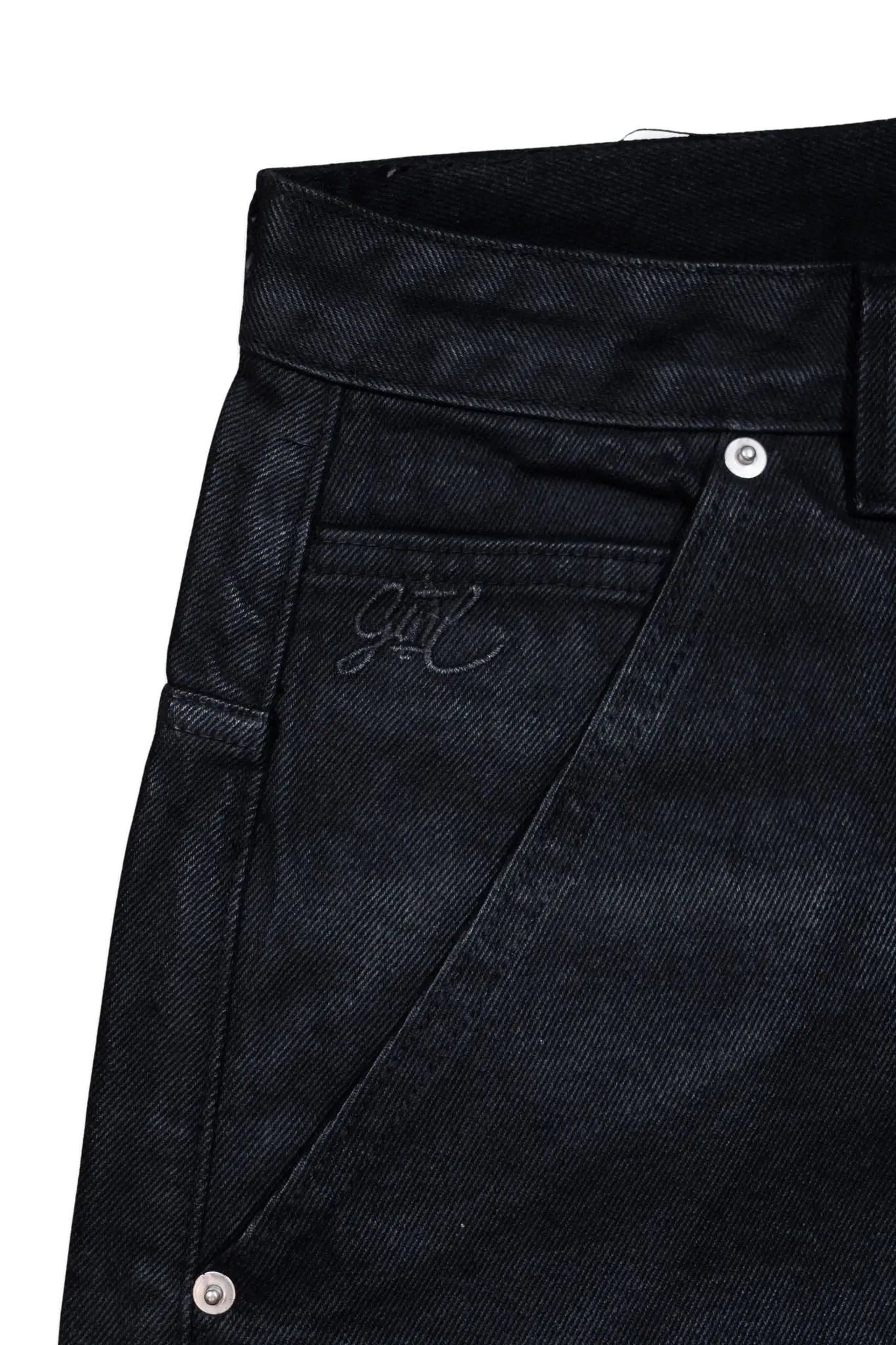 Black Waxed Baggy Denim – Gone