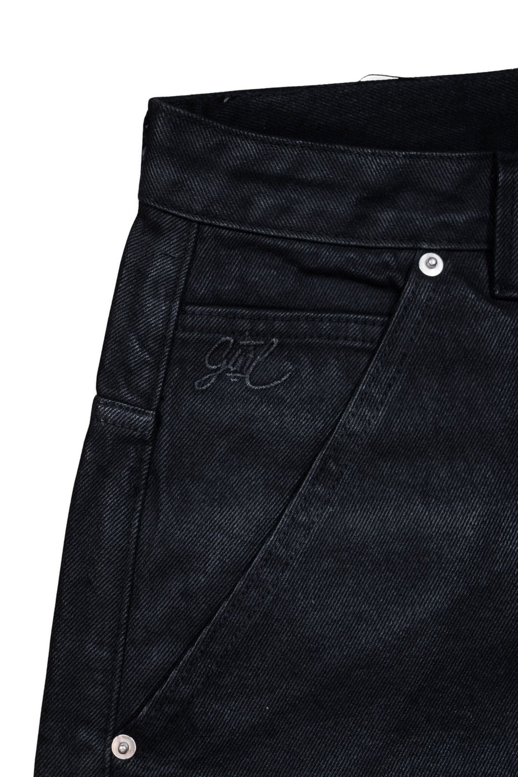 Black Waxed Baggy Denim Gone