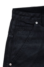 Black Waxed Baggy Denim Gone