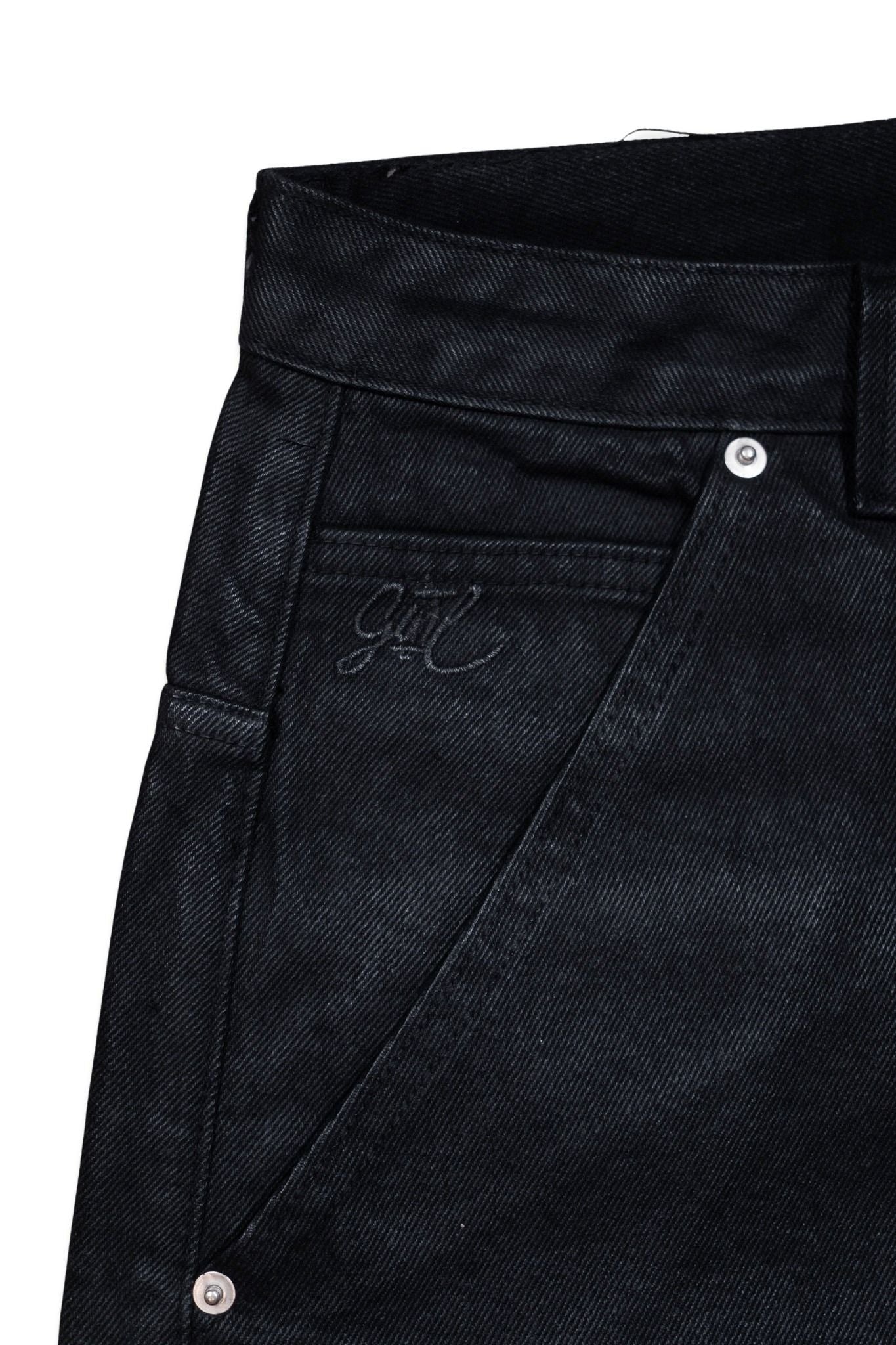 Black Waxed Baggy Denim Gone