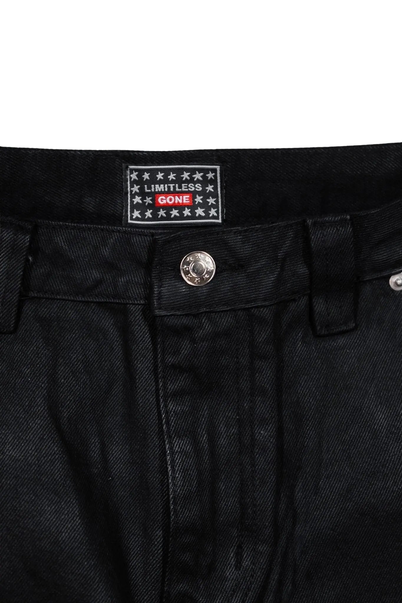 Black Waxed Baggy Denim – Gone