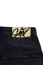 Black Waxed Baggy Denim Gone