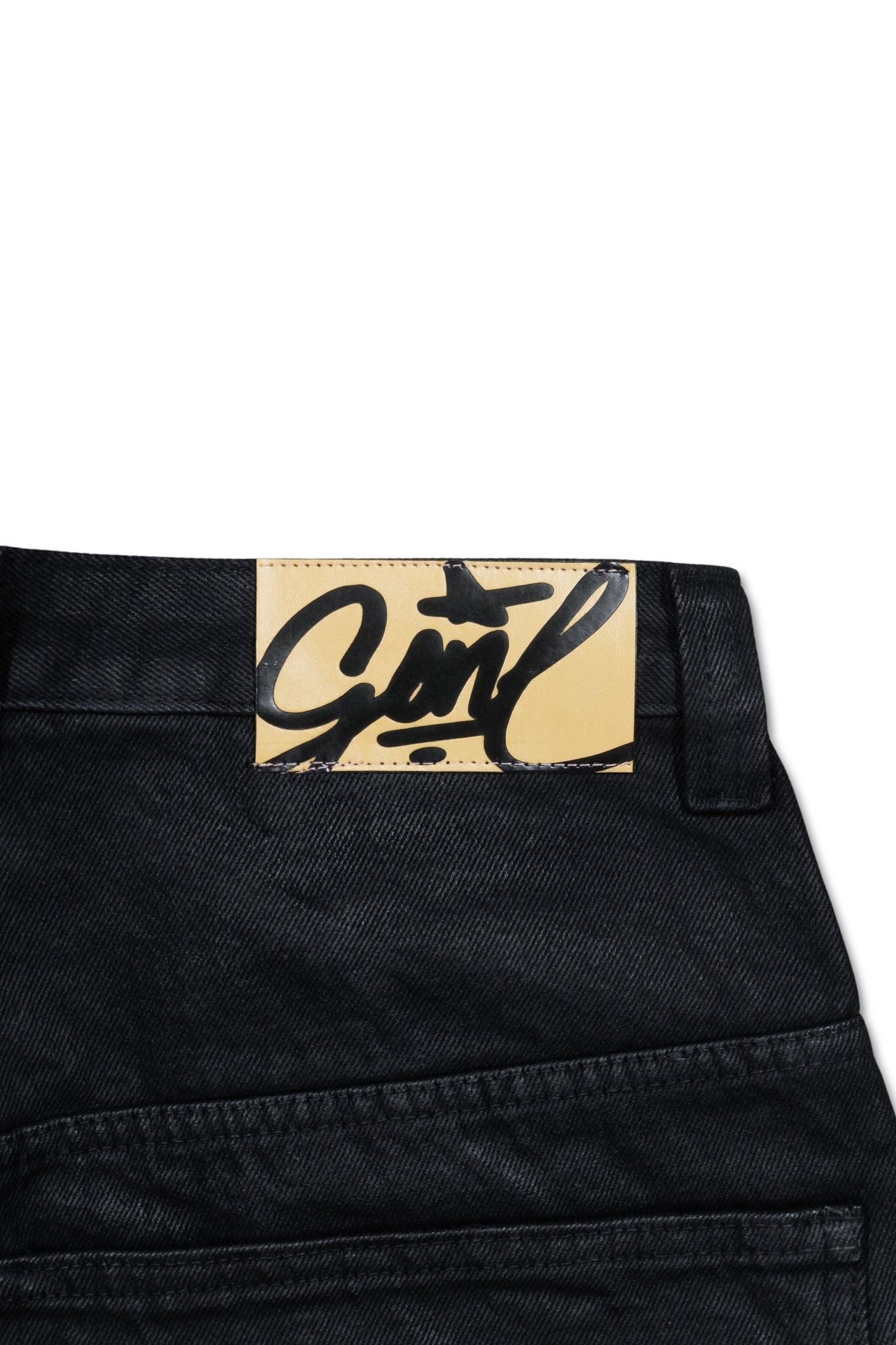 Black Waxed Baggy Denim Gone