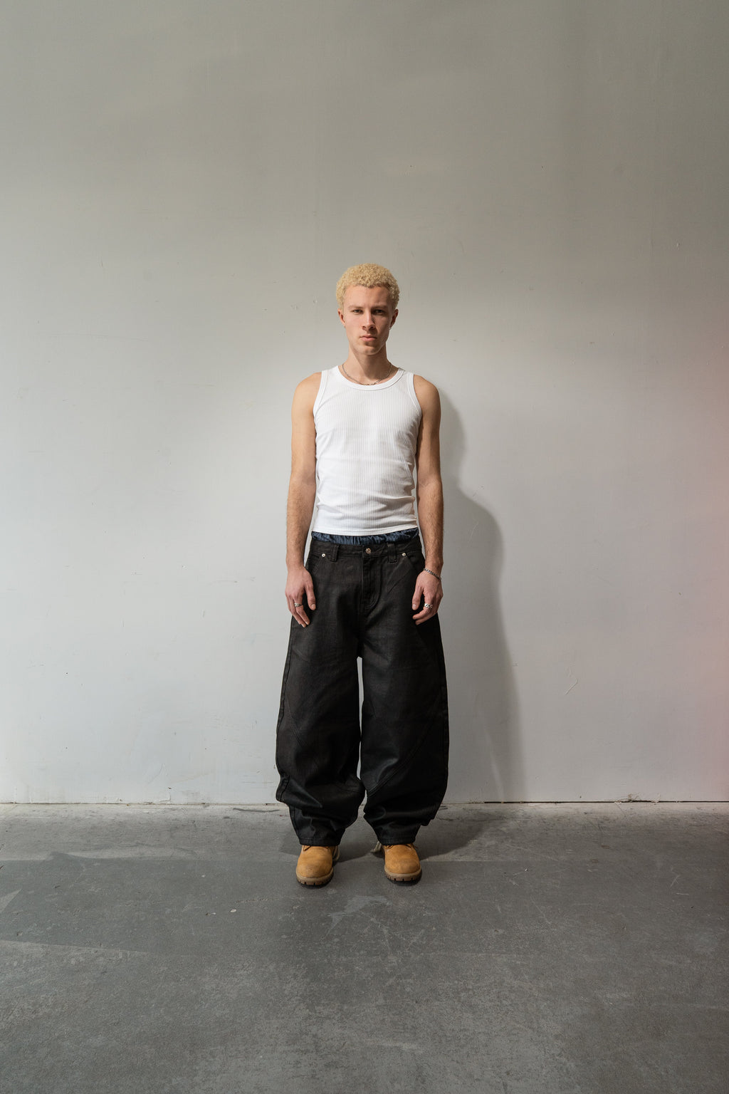 Black Waxed Baggy Denim Gone