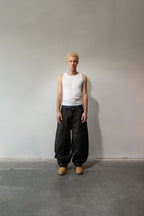 Black Waxed Baggy Denim Gone