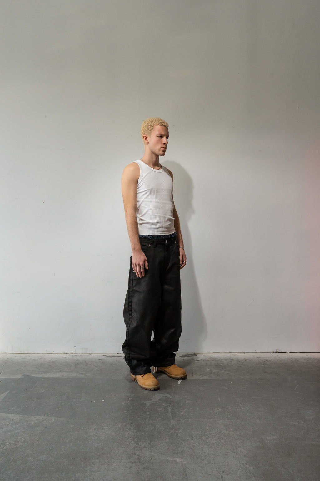 Black Waxed Baggy Denim Gone