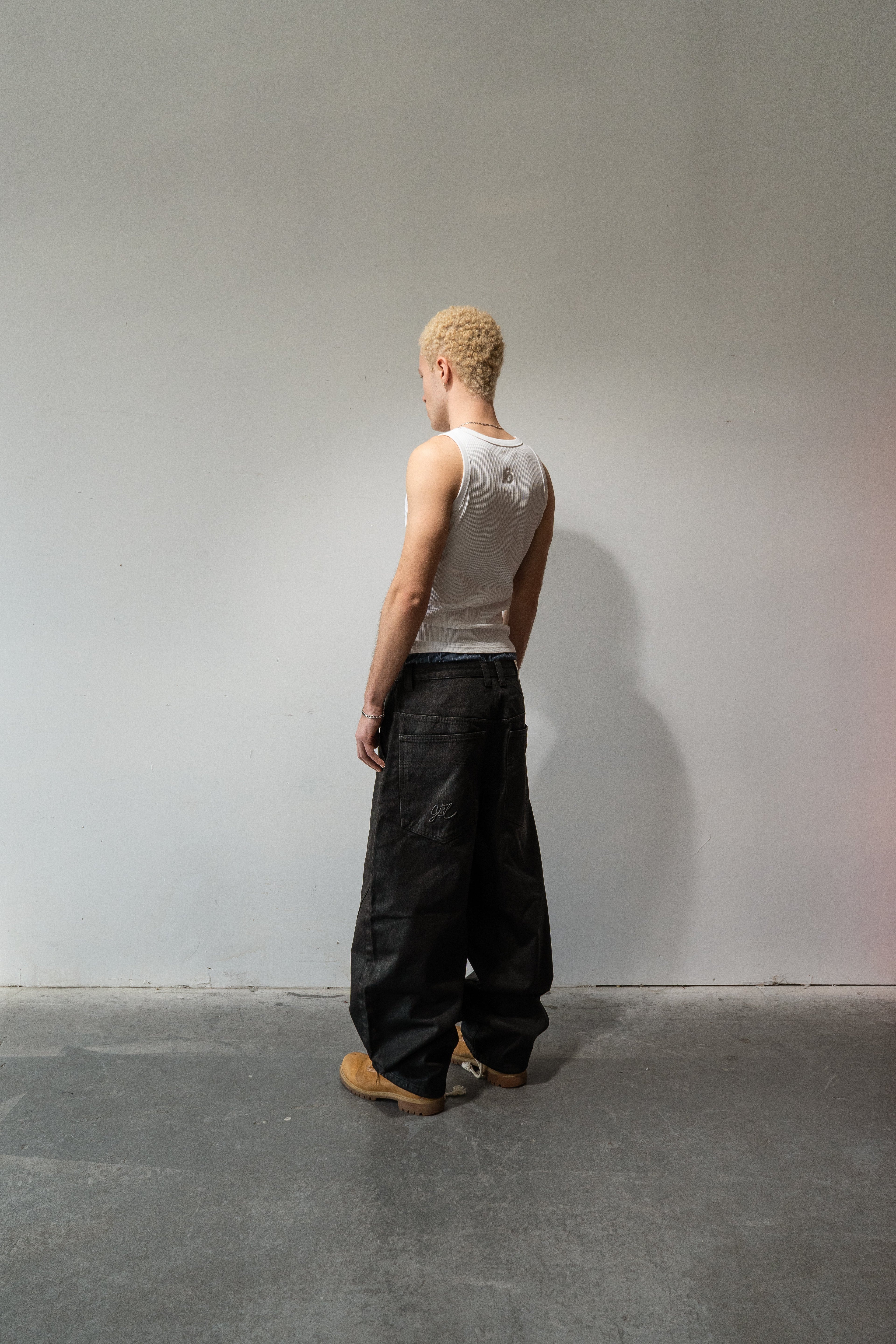 Black Waxed Baggy Denim Gone