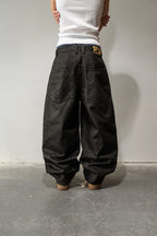 Black Waxed Baggy Denim Gone