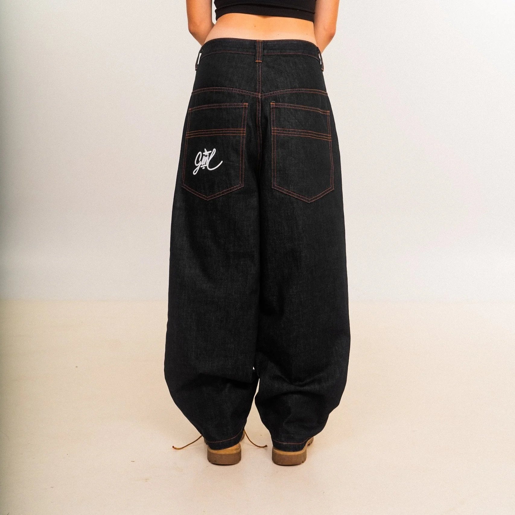 Baggy Black Raw Denim